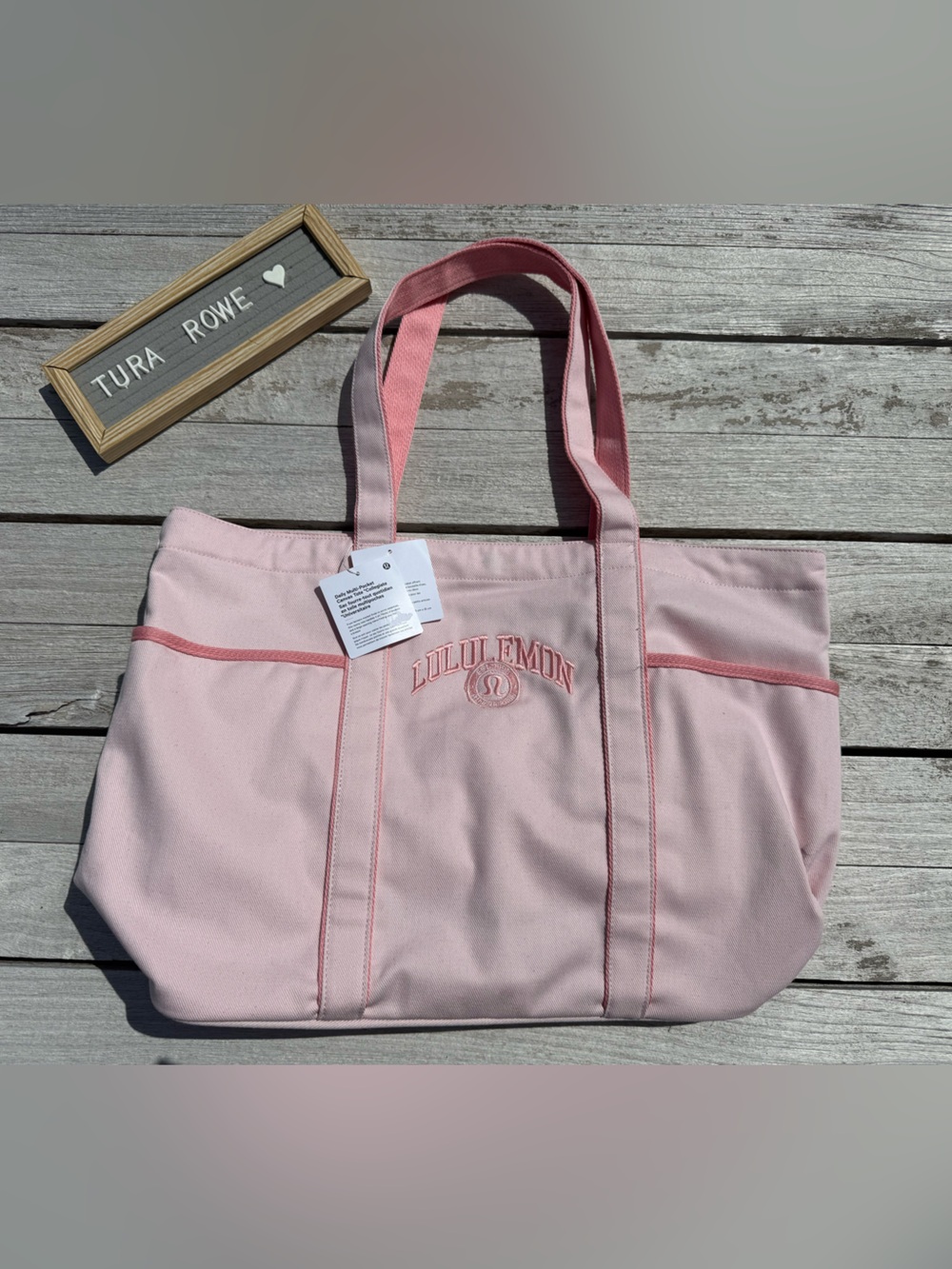 Lululemon Daily Multi-Pocket Canvas Tote Collegiate Pink NWT